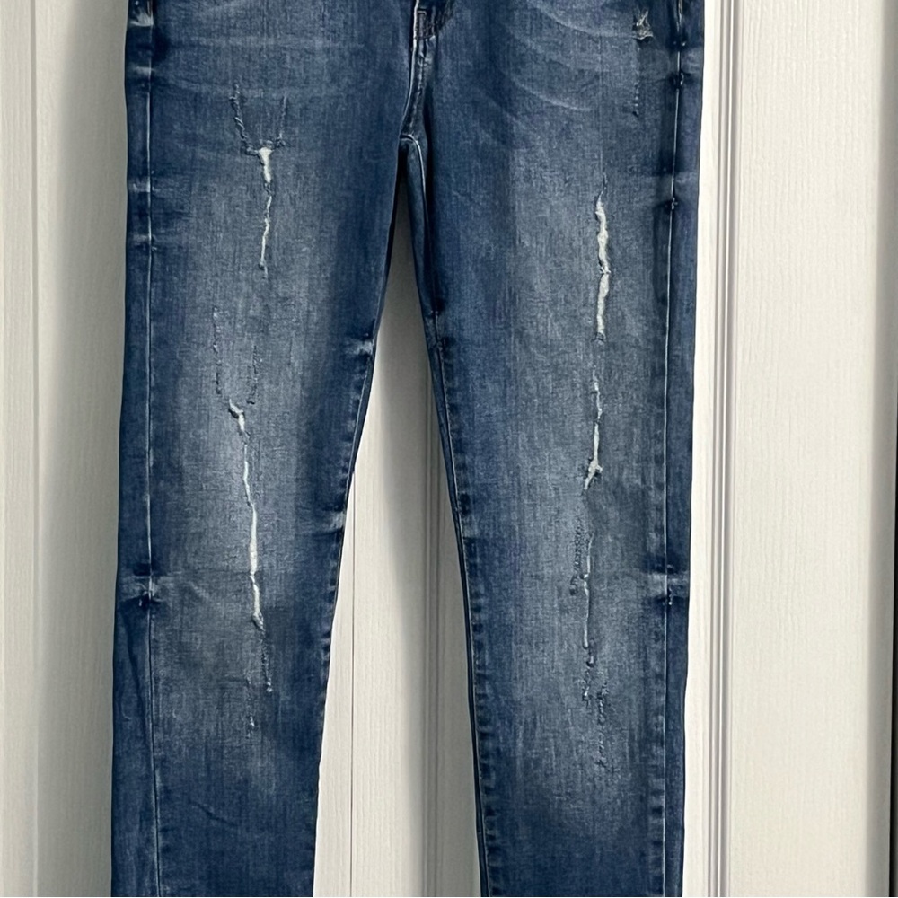 NOISY MAY Lucy NW Slim distressed denim jeans women’s size 28 mid rise blue - Picture 3 of 13